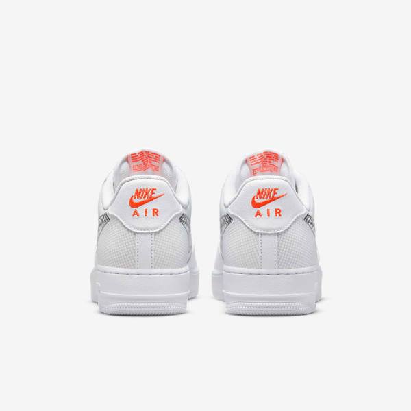 Men's Nike Air Force 1 07 Sneakers White / Orange / Platinum / Black | NK978RIF