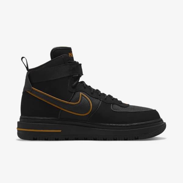 Men's Nike Air Force 1 Boot Sneakers Black / Brown / Gold | NK712EAN