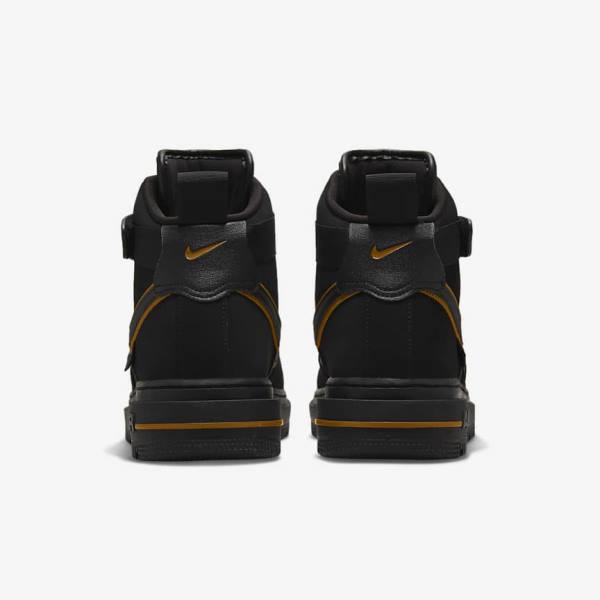 Men's Nike Air Force 1 Boot Sneakers Black / Brown / Gold | NK712EAN