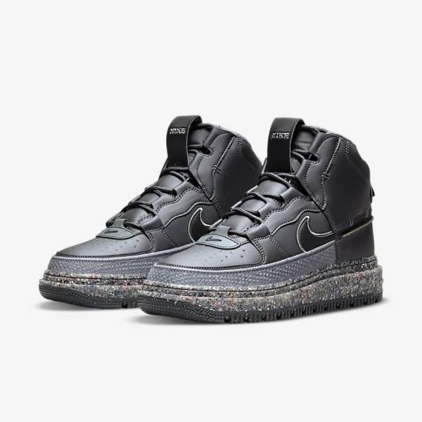 Men's Nike Air Force 1 Boot Sneakers Dark Grey / Black | NK460QTG