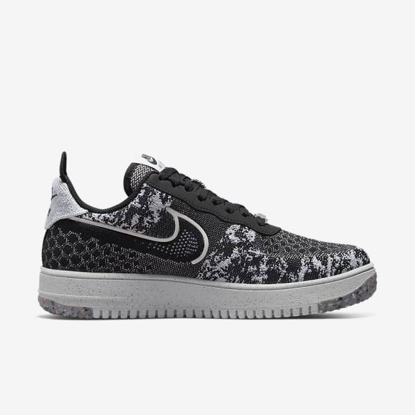 Men's Nike Air Force 1 Crater Flyknit Next Nature Sneakers Black / White / Platinum / Black | NK540WSQ