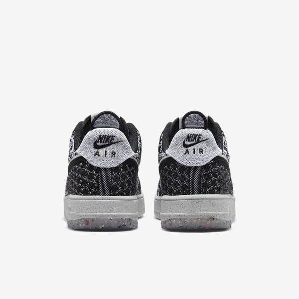 Men's Nike Air Force 1 Crater Flyknit Next Nature Sneakers Black / White / Platinum / Black | NK540WSQ