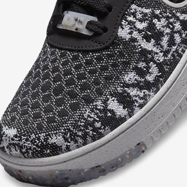 Men's Nike Air Force 1 Crater Flyknit Next Nature Sneakers Black / White / Platinum / Black | NK540WSQ