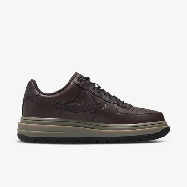 Men's Nike Air Force 1 Luxe Sneakers Brown / Black / Dark Brown | NK684VMK