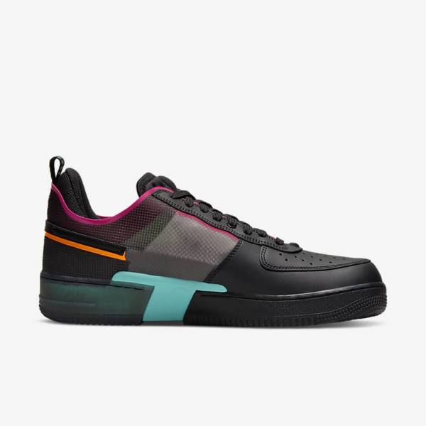 Men's Nike Air Force 1 React Sneakers Black / Orange / Pink / Black | NK087DSH