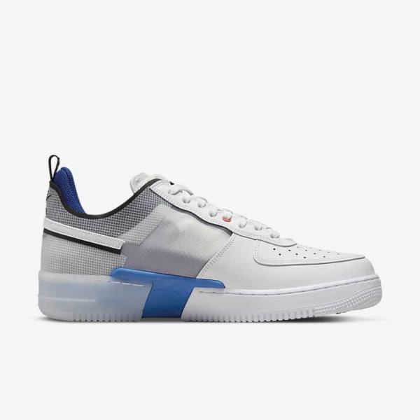 Men's Nike Air Force 1 React Sneakers White / Light Blue / Royal Blue / White | NK034XYQ