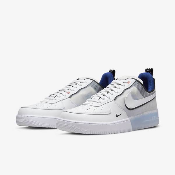 Men's Nike Air Force 1 React Sneakers White / Light Blue / Royal Blue / White | NK034XYQ