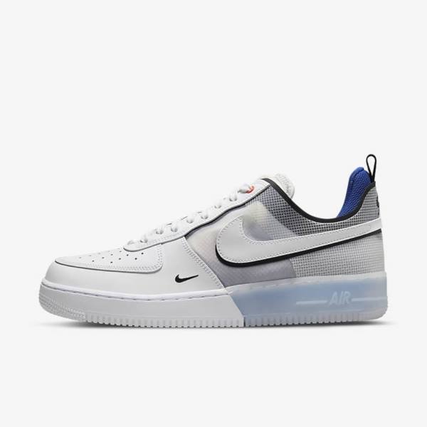 Men\'s Nike Air Force 1 React Sneakers White / Light Blue / Royal Blue / White | NK034XYQ