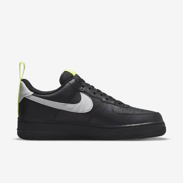 Men's Nike Air Force 1 Sneakers Black / Silver / White | NK412VQD