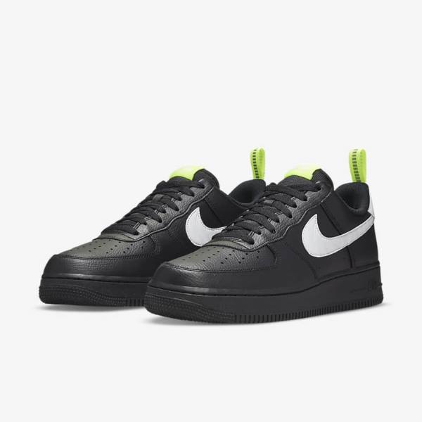 Men's Nike Air Force 1 Sneakers Black / Silver / White | NK412VQD