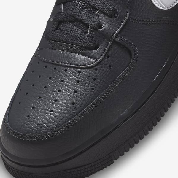 Men's Nike Air Force 1 Sneakers Black / Silver / White | NK412VQD