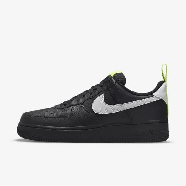 Men\'s Nike Air Force 1 Sneakers Black / Silver / White | NK412VQD