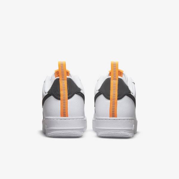 Men's Nike Air Force 1 Sneakers White / Orange / Silver / Black | NK541NBH