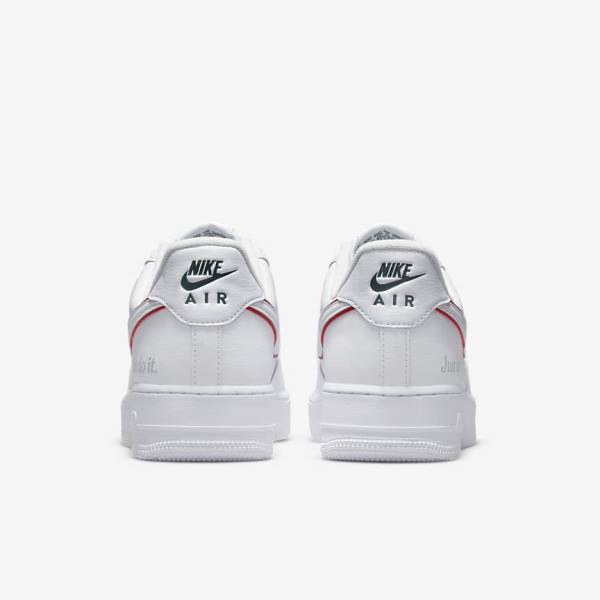 Men's Nike Air Force 1 Sneakers White / Green / Metal Silver / Red | NK760JTO