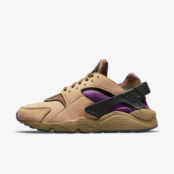 Men\'s Nike Air Huarache LE Sneakers Black / Brown | NK752XEQ