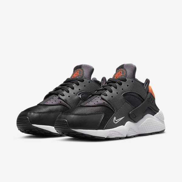 Men's Nike Air Huarache Sneakers Black / Orange / Grey / White | NK453JUR