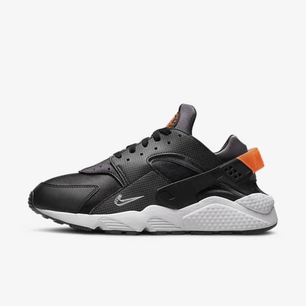 Men\'s Nike Air Huarache Sneakers Black / Orange / Grey / White | NK453JUR