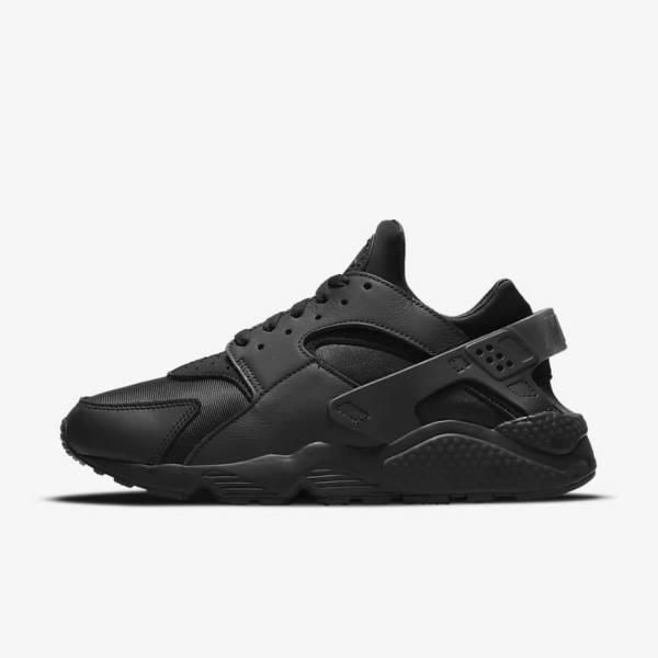 Men\'s Nike Air Huarache Sneakers Black / Dark Grey | NK902QDI