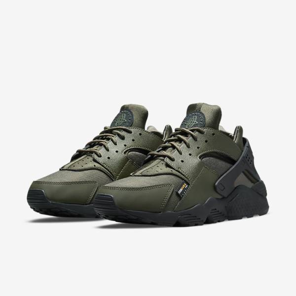 Men's Nike Air Huarache Sneakers Khaki / Black / Gold / Khaki | NK487AJU