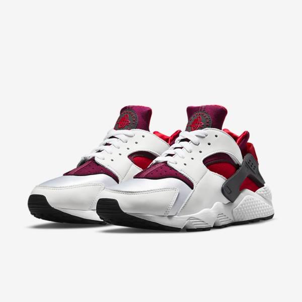 Men's Nike Air Huarache Sneakers White / Red / Black / Red | NK168BHJ