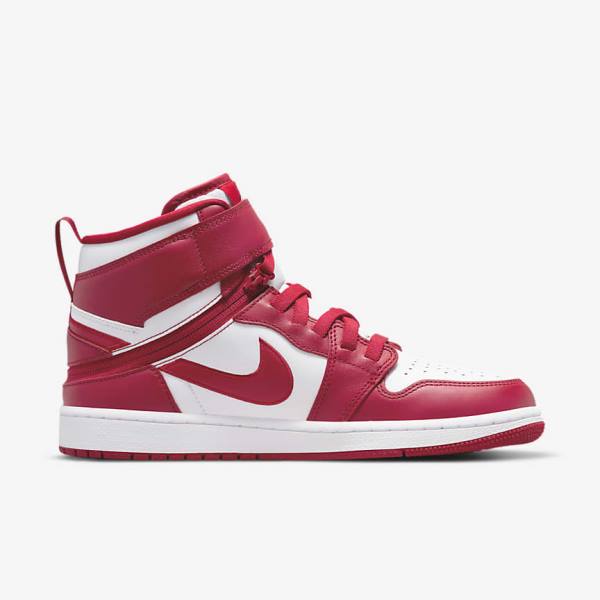 Men's Nike Air Jordan 1 Hi FlyEase Jordan Shoes Red / White | NK902GYO