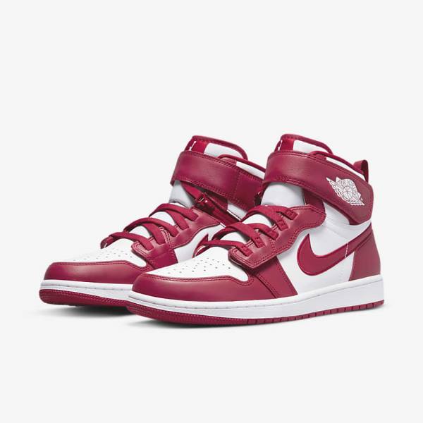 Men's Nike Air Jordan 1 Hi FlyEase Jordan Shoes Red / White | NK902GYO