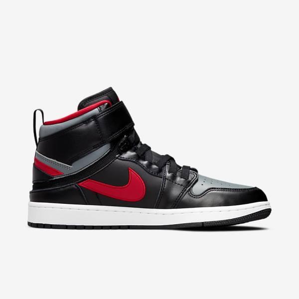 Men's Nike Air Jordan 1 Hi FlyEase Jordan Shoes Black / Grey / White / Red | NK908RLJ