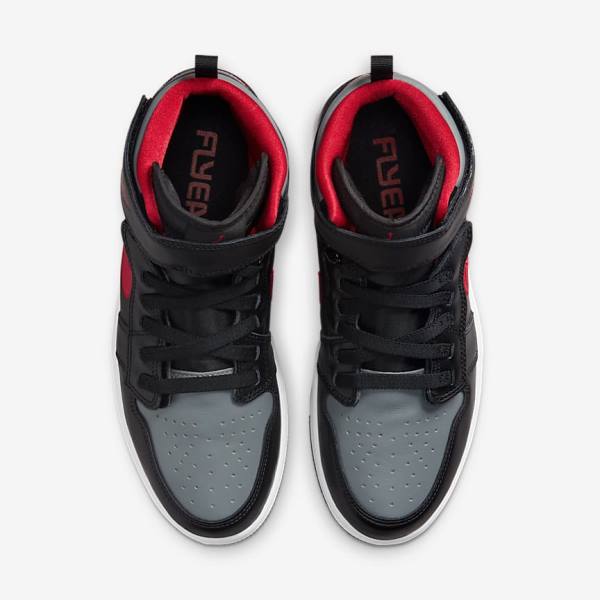 Men's Nike Air Jordan 1 Hi FlyEase Jordan Shoes Black / Grey / White / Red | NK908RLJ