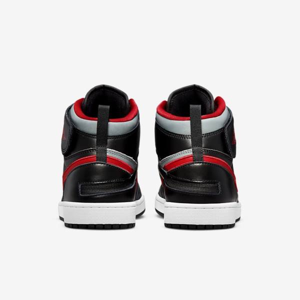 Men's Nike Air Jordan 1 Hi FlyEase Jordan Shoes Black / Grey / White / Red | NK908RLJ