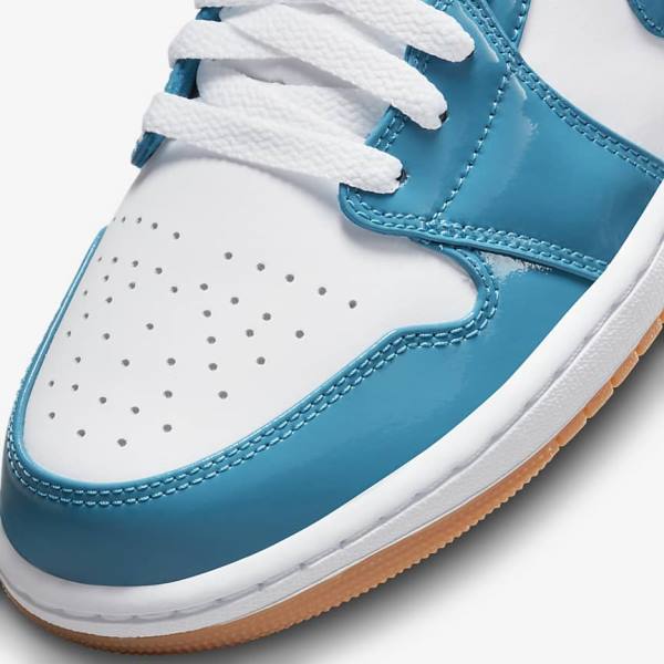 Men's Nike Air Jordan 1 Low SE Sneakers Turquoise / White / Navy / Turquoise | NK961RTJ