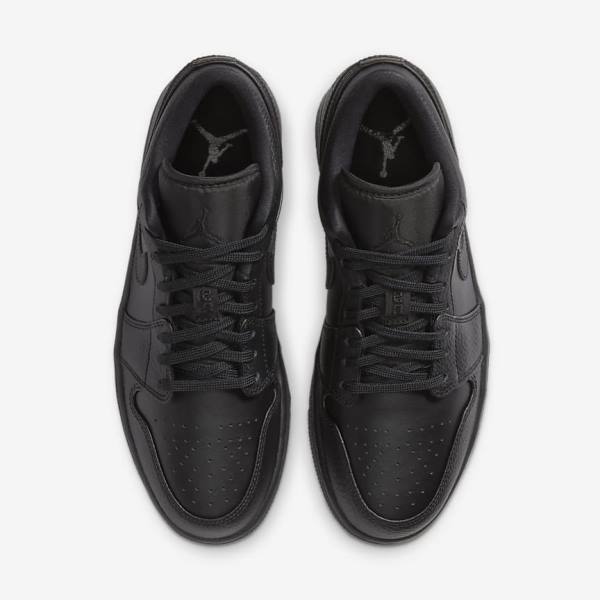 Men's Nike Air Jordan 1 Low Sneakers Black | NK568VNP