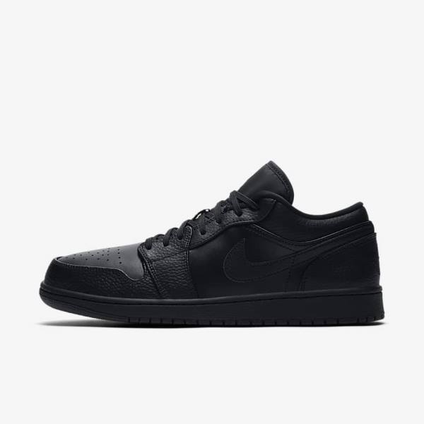 Men\'s Nike Air Jordan 1 Low Sneakers Black | NK568VNP