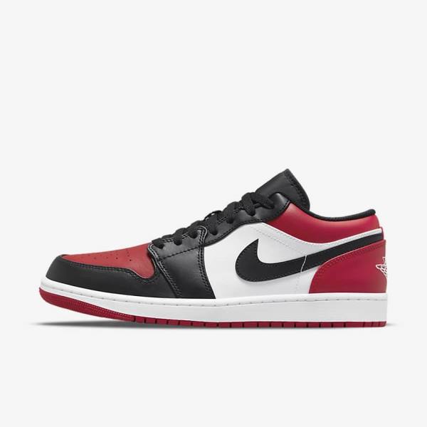 Men\'s Nike Air Jordan 1 Low Sneakers Red / Black / White | NK083EYT