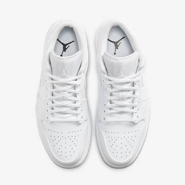 Men's Nike Air Jordan 1 Low Sneakers White | NK612ZAN