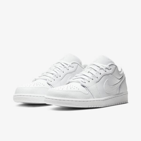 Men's Nike Air Jordan 1 Low Sneakers White | NK612ZAN