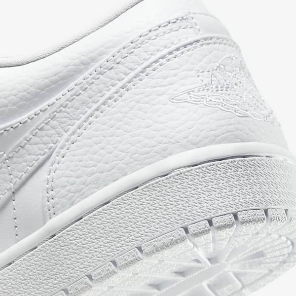 Men's Nike Air Jordan 1 Low Sneakers White | NK612ZAN