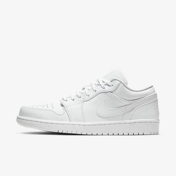 Men\'s Nike Air Jordan 1 Low Sneakers White | NK612ZAN