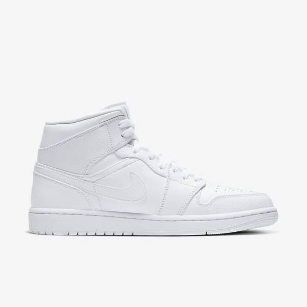 Men's Nike Air Jordan 1 Mid Sneakers White | NK938MVI