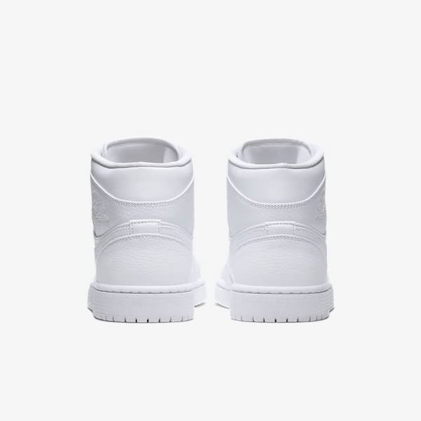 Men's Nike Air Jordan 1 Mid Sneakers White | NK938MVI