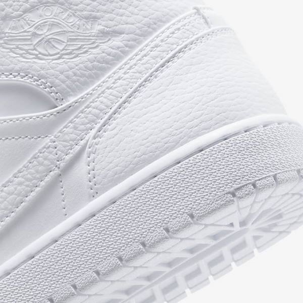 Men's Nike Air Jordan 1 Mid Sneakers White | NK938MVI