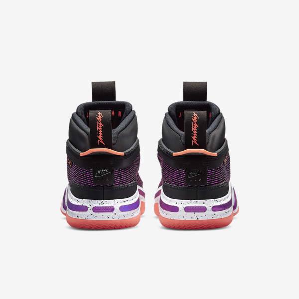 Men's Nike Air Jordan XXXVI First Light Jordan Shoes Black / White / Light Mango / Purple | NK742HUJ