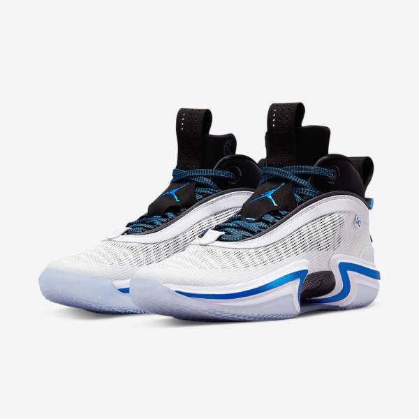 Men's Nike Air Jordan XXXVI Jordan Shoes White / Black / Blue | NK012WCK