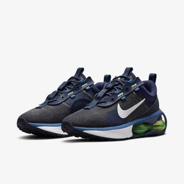 Men's Nike Air Max 2021 Sneakers Obsidian / Light Green / Blue / White | NK348IYN