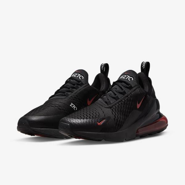 Men's Nike Air Max 270 Sneakers Black / White / Red | NK371AWQ