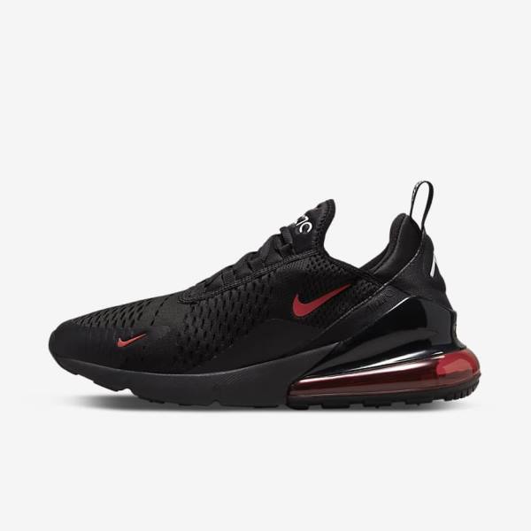 Men\'s Nike Air Max 270 Sneakers Black / White / Red | NK371AWQ