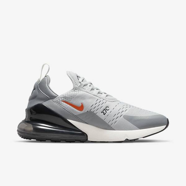 Men's Nike Air Max 270 Sneakers Grey / Orange | NK452PZT