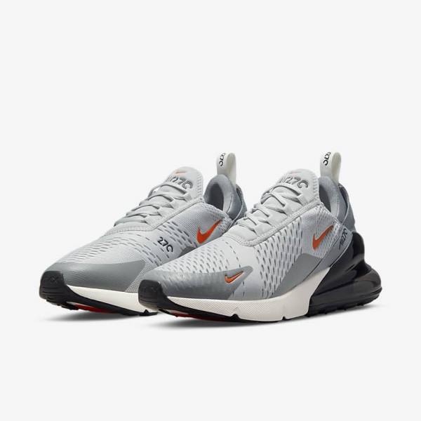 Men's Nike Air Max 270 Sneakers Grey / Orange | NK452PZT