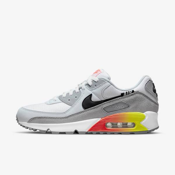 Men\'s Nike Air Max 90 Air Max Month Sneakers Grey / Light Red / Black | NK561ZGS