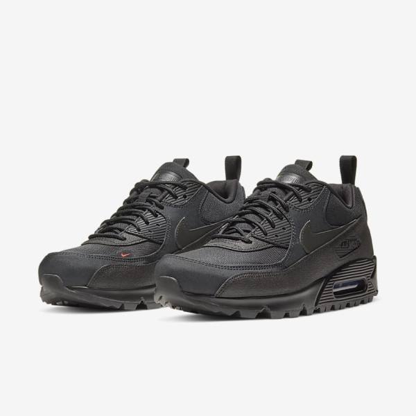 Men's Nike Air Max 90 Surplus Sneakers Black | NK895DWK