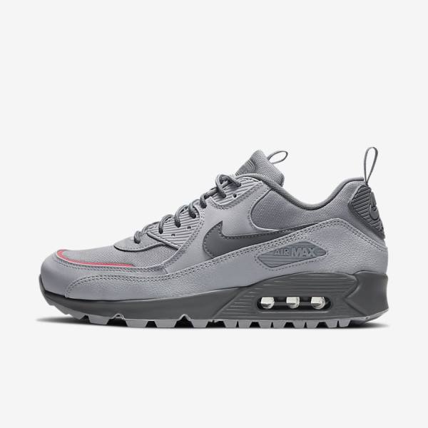 Men\'s Nike Air Max 90 Surplus Sneakers Grey / Pink Light Blue / Grey | NK015ANG